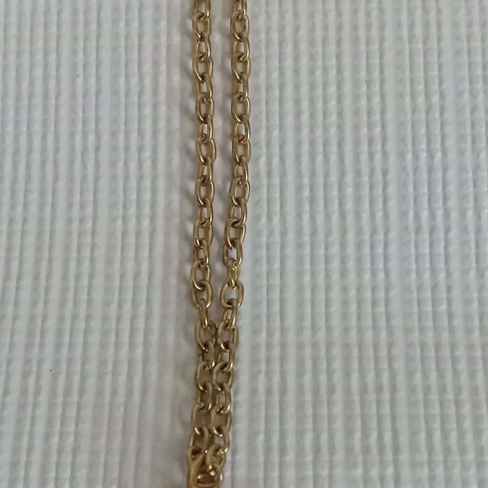 Gold Toned Open Heart Shaped Pendant Lightweight Dainty Single Strand Necklace